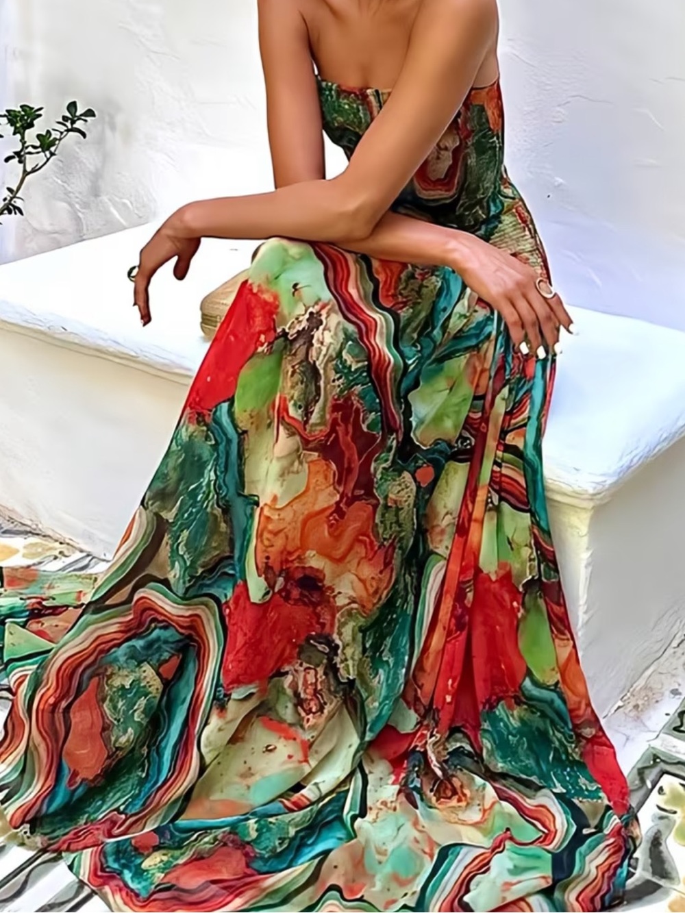 Women'S Spring Summer Flared Hem Gown Dress| Soft Fabric Relaxed Fit Tapered
